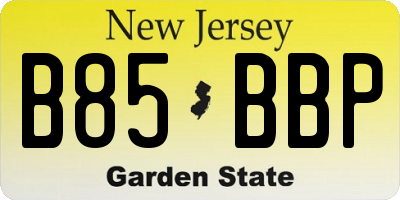 NJ license plate B85BBP