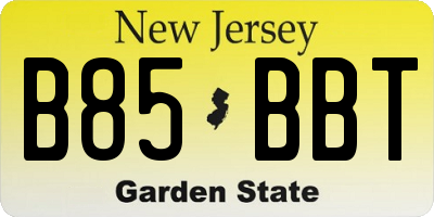 NJ license plate B85BBT