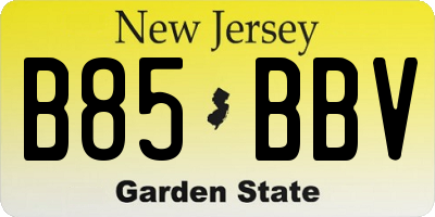 NJ license plate B85BBV