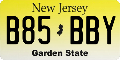 NJ license plate B85BBY
