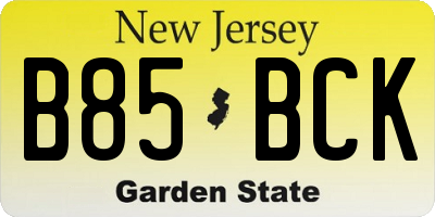 NJ license plate B85BCK