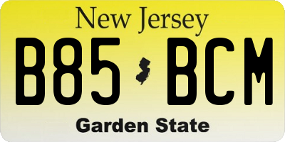 NJ license plate B85BCM