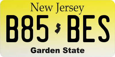 NJ license plate B85BES