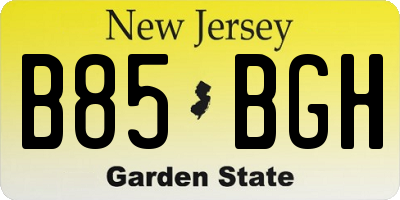 NJ license plate B85BGH