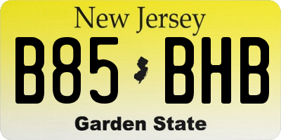 NJ license plate B85BHB