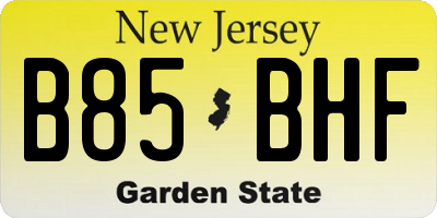 NJ license plate B85BHF
