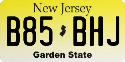 NJ license plate B85BHJ