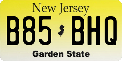 NJ license plate B85BHQ