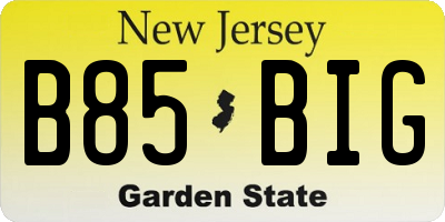 NJ license plate B85BIG