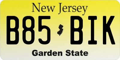 NJ license plate B85BIK
