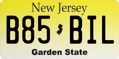 NJ license plate B85BIL