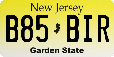 NJ license plate B85BIR