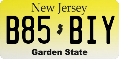NJ license plate B85BIY