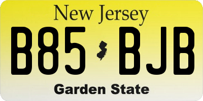 NJ license plate B85BJB