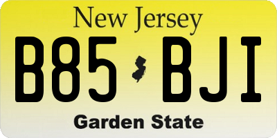 NJ license plate B85BJI