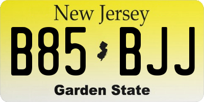NJ license plate B85BJJ