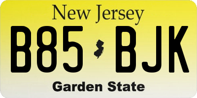 NJ license plate B85BJK