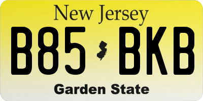NJ license plate B85BKB
