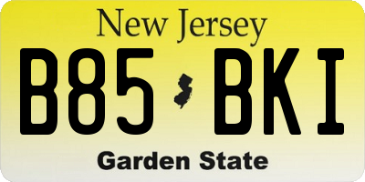 NJ license plate B85BKI