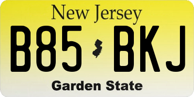 NJ license plate B85BKJ