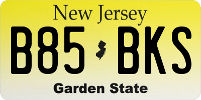 NJ license plate B85BKS