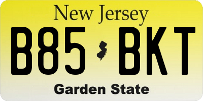 NJ license plate B85BKT
