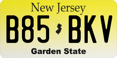NJ license plate B85BKV