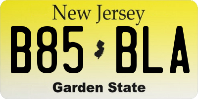 NJ license plate B85BLA