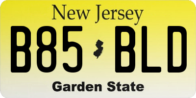 NJ license plate B85BLD