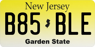 NJ license plate B85BLE