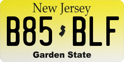 NJ license plate B85BLF