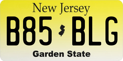NJ license plate B85BLG