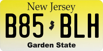 NJ license plate B85BLH