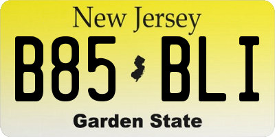 NJ license plate B85BLI