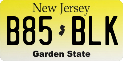 NJ license plate B85BLK