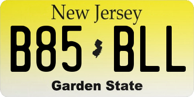 NJ license plate B85BLL