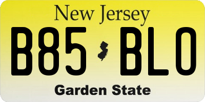 NJ license plate B85BLO