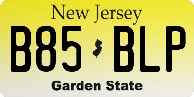 NJ license plate B85BLP
