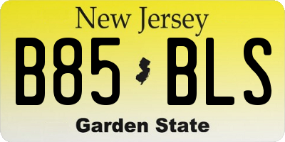 NJ license plate B85BLS