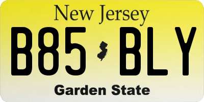 NJ license plate B85BLY