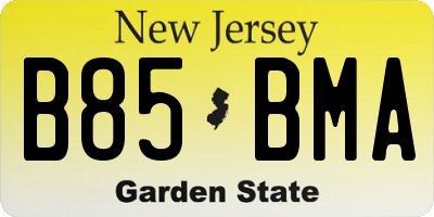NJ license plate B85BMA