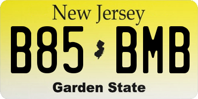 NJ license plate B85BMB