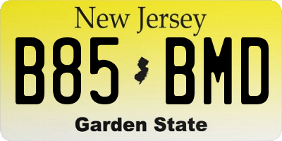 NJ license plate B85BMD