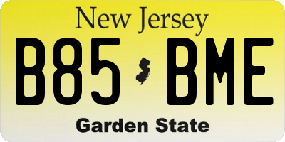 NJ license plate B85BME