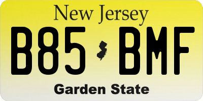 NJ license plate B85BMF
