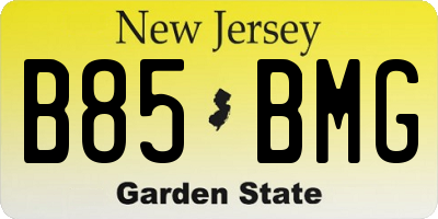 NJ license plate B85BMG