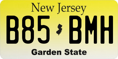 NJ license plate B85BMH