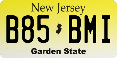 NJ license plate B85BMI