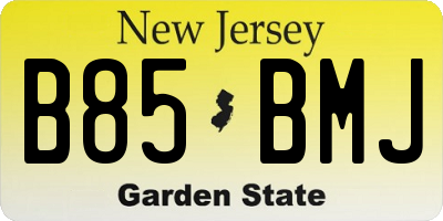 NJ license plate B85BMJ