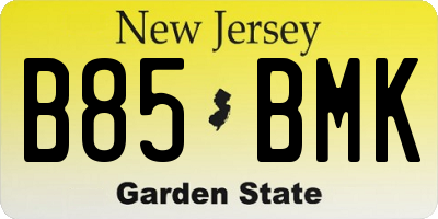 NJ license plate B85BMK
